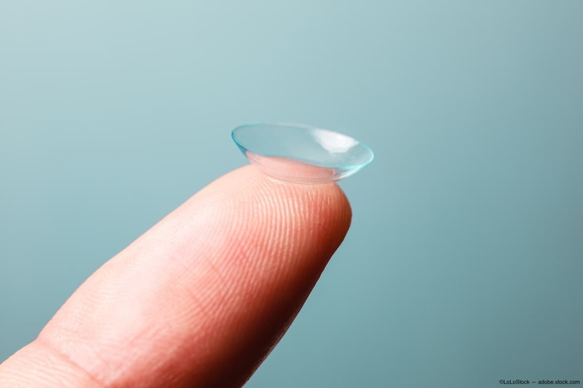 Contact lens on finger Image credit: AdobeStock/LoLoStock