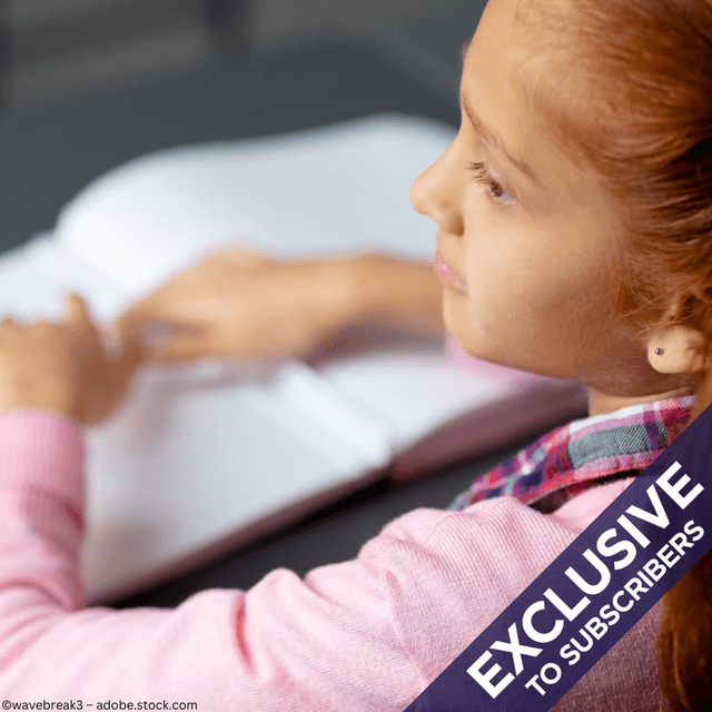 Girl with visual impairments reading Braille Image credit: AdobeStock/wavebreak3