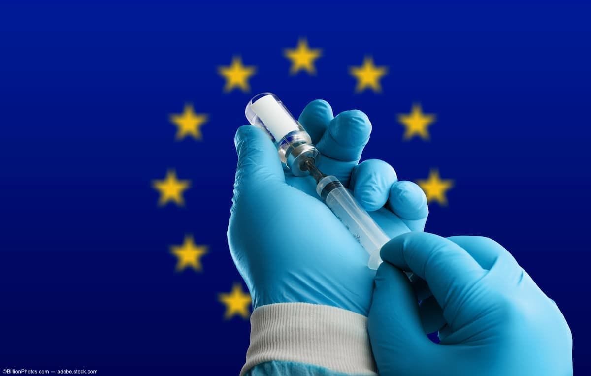 Filling needle with vial in front of EU flag Image credit: ©BillionPhotos.com - adobe.stock.com