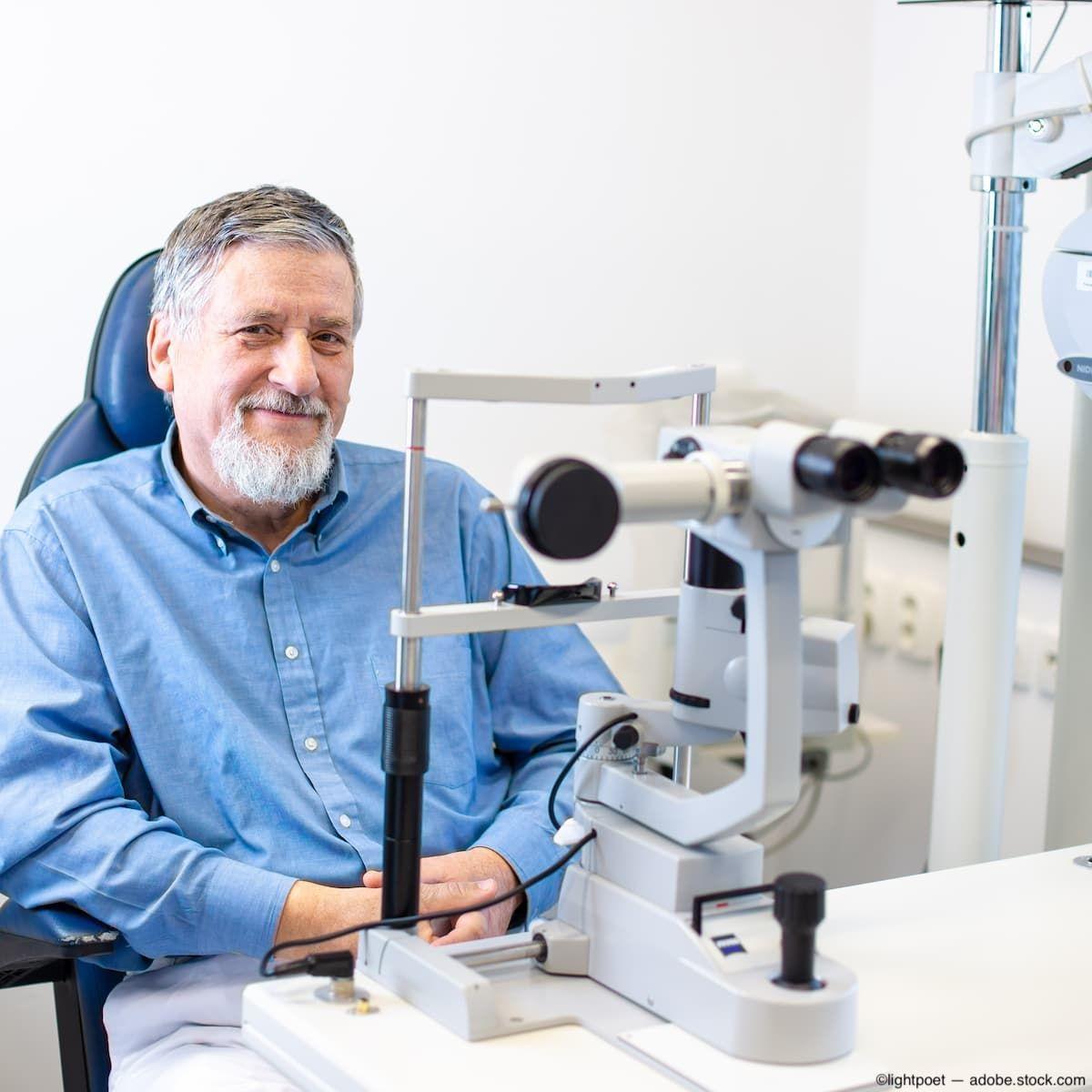 Patient sitting in chair waiting for eye exam Image credit: AdobeStock/lightpoet