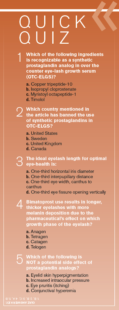 Quiz: Know the ocular effects of eyelash growth serums