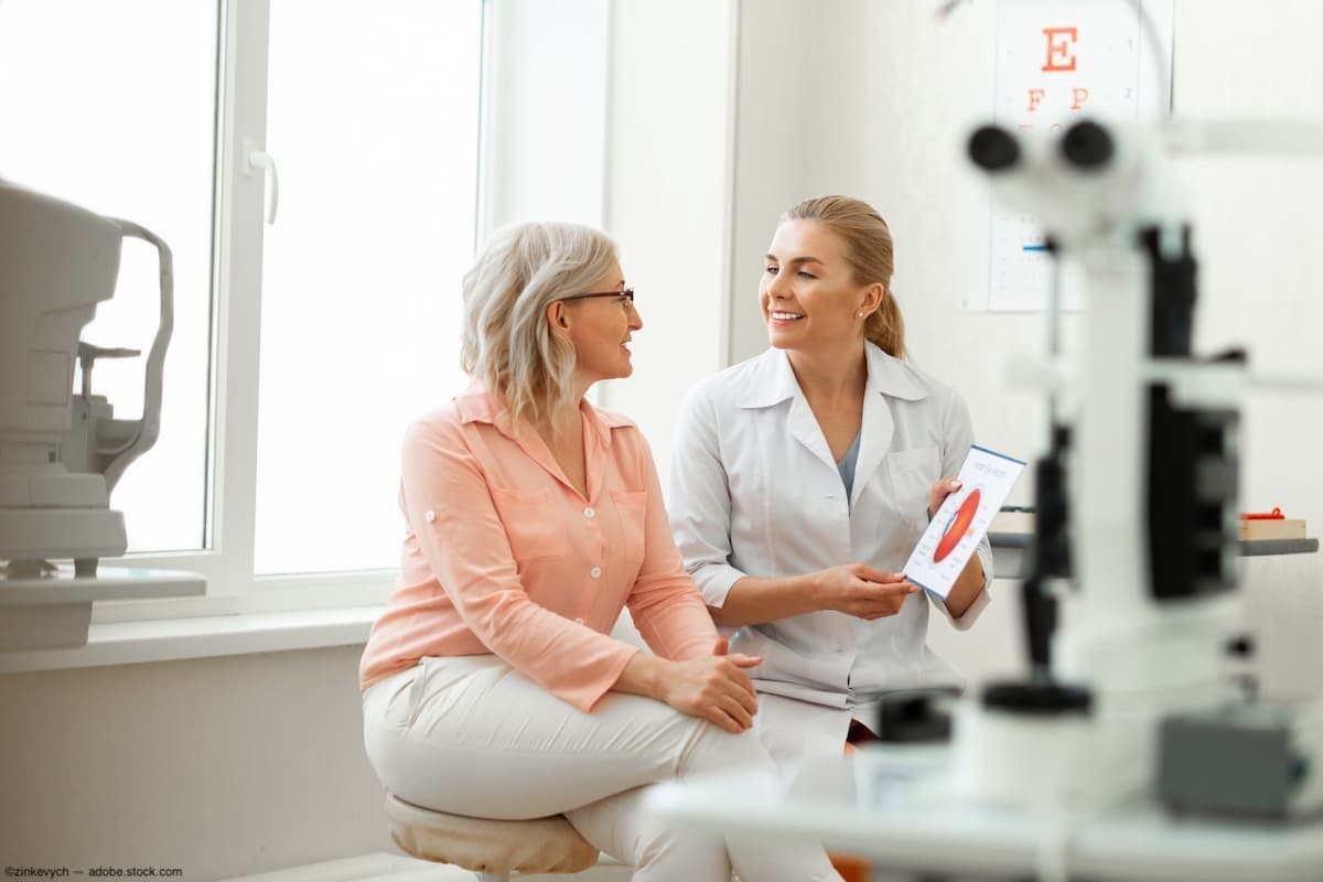 Doctor showing patient a diagram of the eye in her office Image credit: ©zinkevych - adobe.stock.com