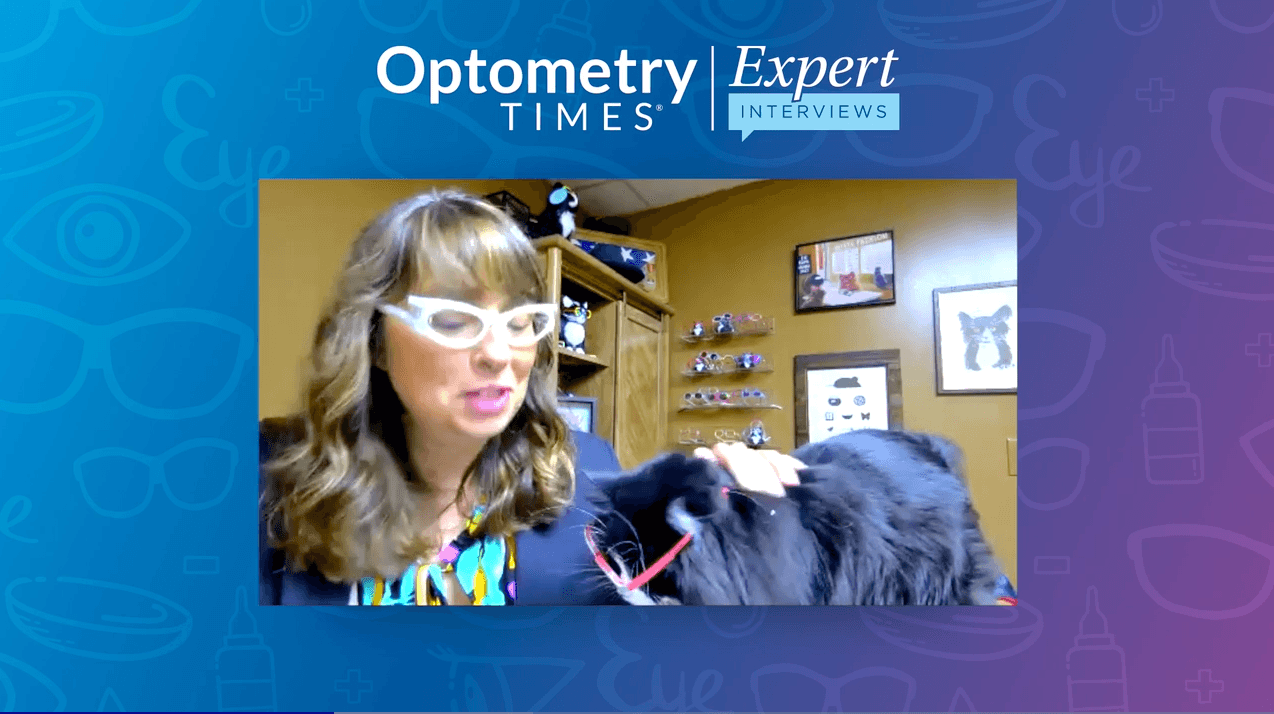 Danielle Crull and Truffles the Kitty talk eye care initiatives for pediatric patients