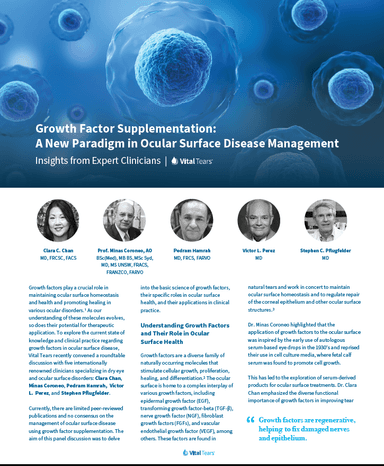 Growth Factor Supplementation: A New Paradigm in Ocular Surface Disease Management