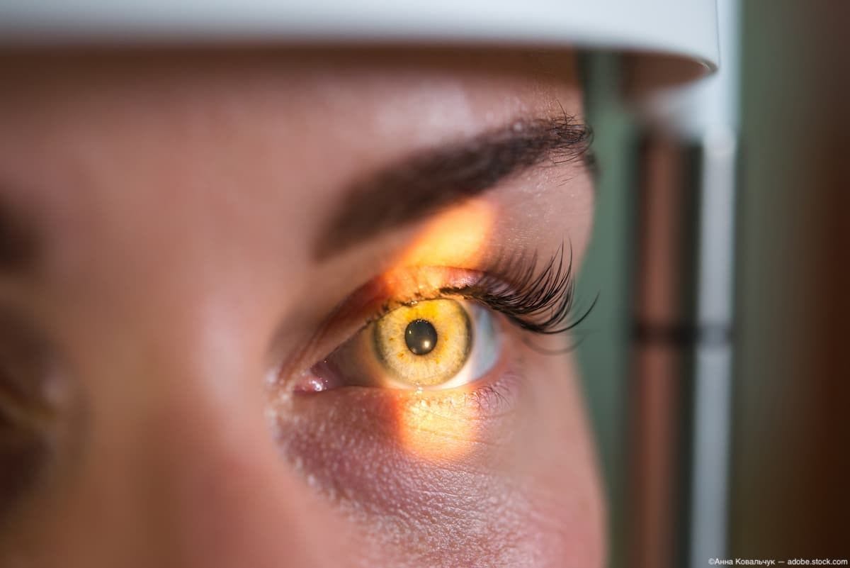 Closeup of eye undergoing retinal scan Image credit: AdobeStock/АннаКовальчук